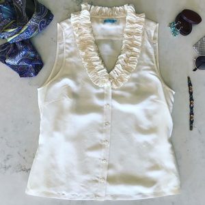 J. McLaughlin Ivory Silk Top and Cami 12 EUC